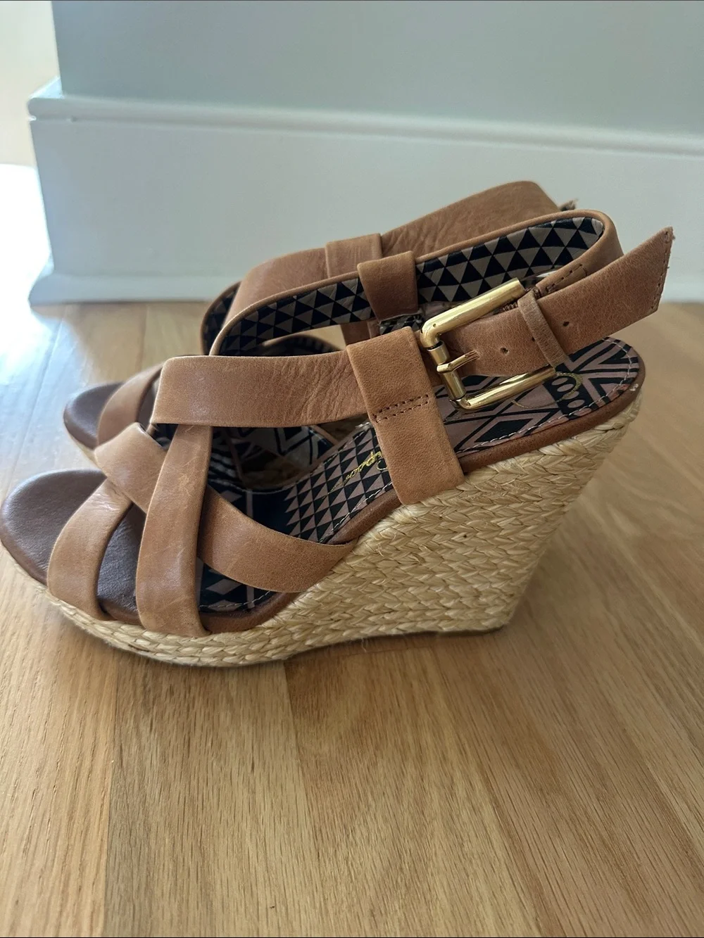 Jessica Simpson Chestnut Braided Espadrille Wedge Sandals